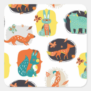 Woodland Critters Vierkante Sticker