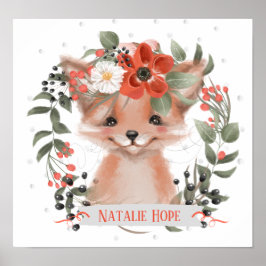 Woodland Cuties - Sweet Fox - Personaliseren Poster