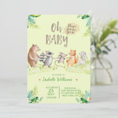 Woodland Dancing Friends Baby shower Invitation (Debout devant)