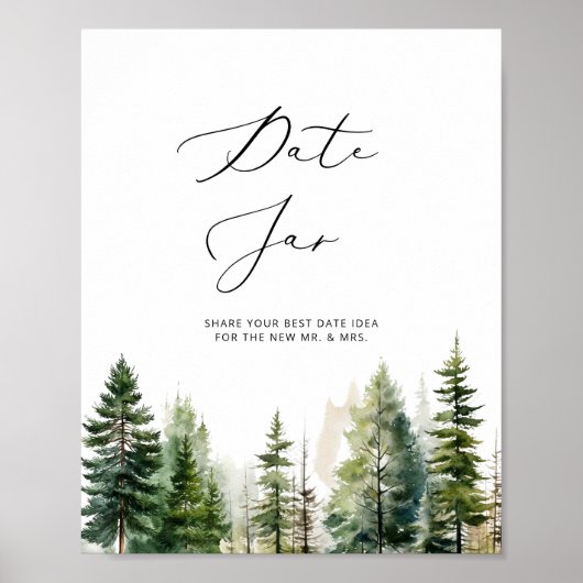 Woodland date nachtelijke ideeën. Datum jar bruids Poster (Voorkant)