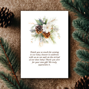 Woodland Deer Animal Baby shower Dank u Bedankkaart