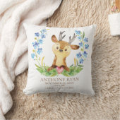 Woodland Deer Baby Birth Stats Coussin (Couverture)
