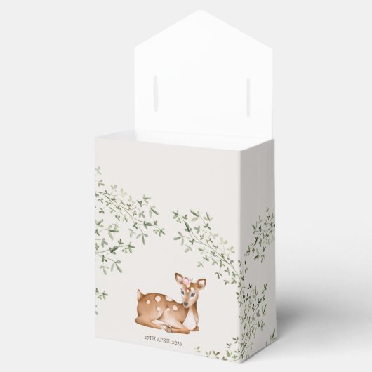 Woodland Deer Baby shower Bedankdoosjes (Geopend)