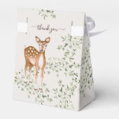 Woodland Deer Baby shower Bedankdoosjes (Achterkant)