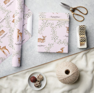 Woodland Deer Baby shower Cadeaupapier