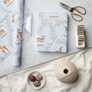 Woodland Deer Baby shower Cadeaupapier