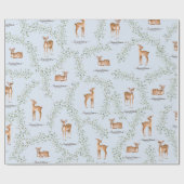 Woodland Deer Baby shower Cadeaupapier (Vlak)