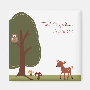 WOODLAND DEER Baby shower Favor Magnet Magneet