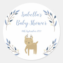 Woodland Deer Baby shower Favor Sticker