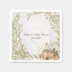 Woodland Deer Baby shower gepersonaliseerd Servet