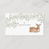 Woodland Deer Baby shower Informatiekaartje (Achterkant)