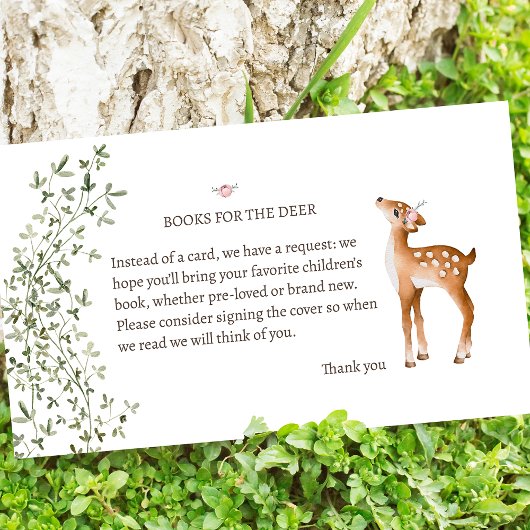Woodland Deer Baby shower Informatiekaartje