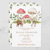 Woodland Deer Baby shower Kaart (Voorkant / Achterkant)