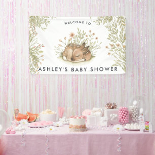 Woodland Deer   Baby shower Welkomstbanner Spandoek