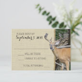 Woodland Deer Camo Reactie RSVP Kaartje (Staand voorkant)
