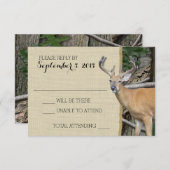 Woodland Deer Camo Reactie RSVP Kaartje (Voorkant / Achterkant)