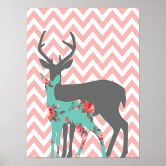 Woodland Deer Children's Bedroom Poster - 12 x 16