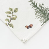 Woodland Deer Fawn Pattern Baby Naam Fleece Deken (Hoek)