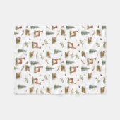 Woodland Deer Fawn Pattern Baby White Fleece Deken (Voorkant (Horizontaal))