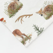 Woodland Deer Fawn Pattern Baby White Fleece Deken (Hoek)