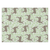 Woodland Deer Foliage Green Brown Pattern Tafelkleed (Voorkant (Horizontaal))