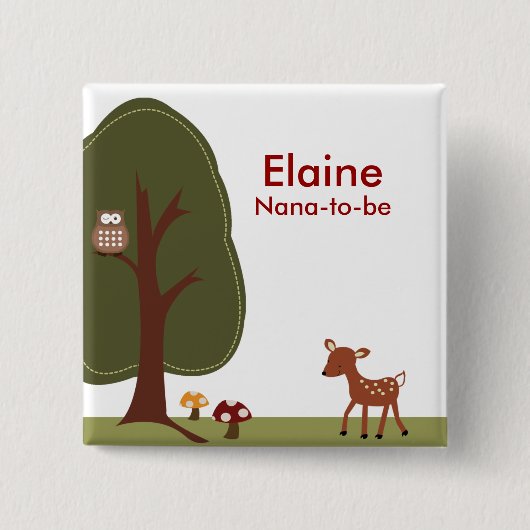 WOODLAND DEER FOREST Personalized Button (Voorkant)