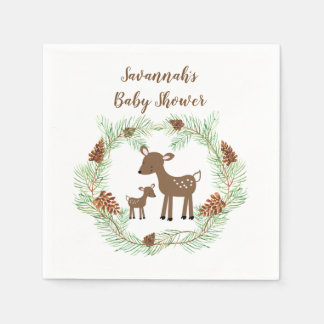 Woodland Deer Gepersonaliseerd Baby shower Servet
