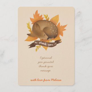 Woodland Deer Herfst Baby shower Hartelijk dank Bedankkaart