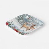 Woodland Deer Kerstmis Papieren Bordje (Gebogen)