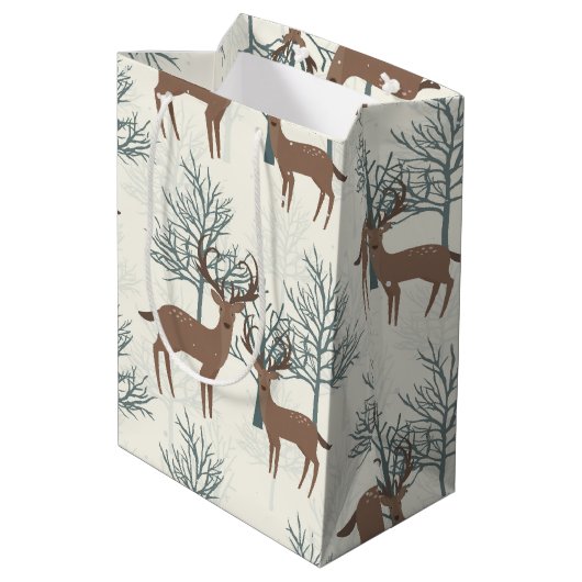 Woodland Deer Medium Cadeauzakje (Achterkant Gekanteld)