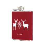 Woodland Deer Monogrammed Kerstmis Heupfles (Links)