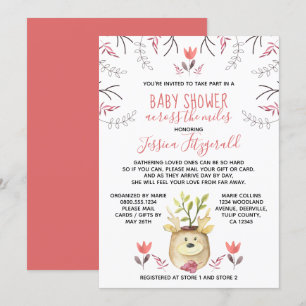 Woodland Deer Plant Baby shower Over de Mijlen Kaart