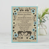 Woodland Deer rustieke bruiloft Kaart (Staand voorkant)