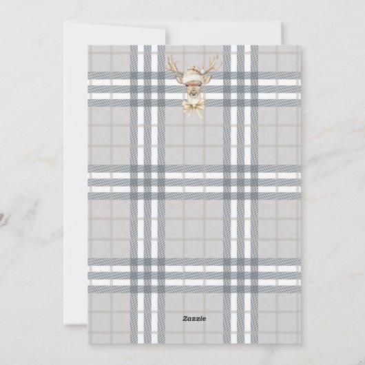 Woodland Deer Santa Hat Feestdagenkaart (Achterkant)