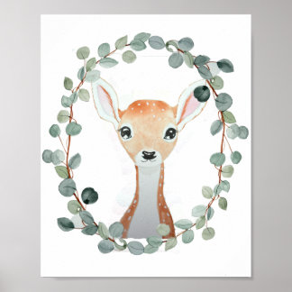 Woodland Deer Shower Gift Poster