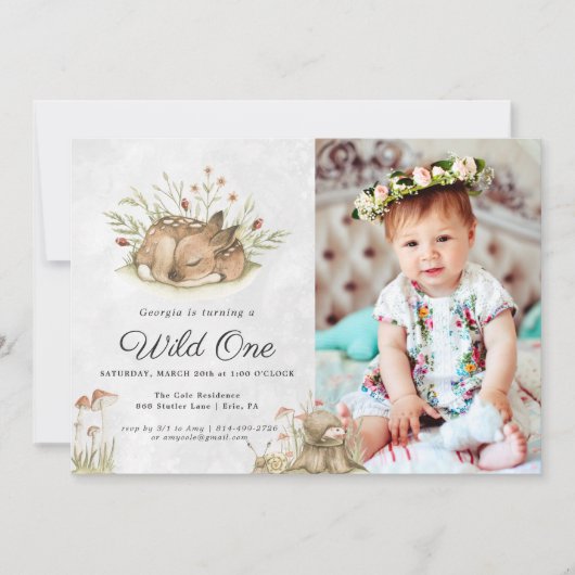 Woodland Deer | Uitnodiging van de partij Forest B (Voorkant)