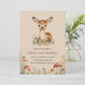 Woodland Deer Verjaardag Rustiek Bos Dieren Kinder Kaart (Staand voorkant)
