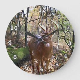 Woodland Deer Wall Clock Grote Klok