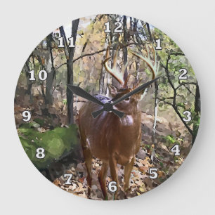 Woodland Deer Wall Clock Grote Klok