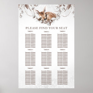 Woodland Deer Winter Baby shower instellen grafiek Poster