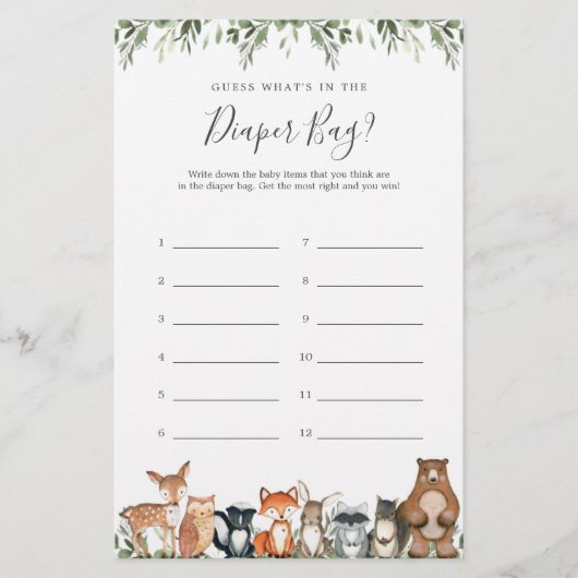 Woodland Devinez ce qu'il y a dans la carte à couc (Devant)