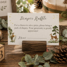 Woodland dier luier raffle baby shower spel 