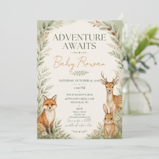 Woodland Dieren Baby Shower Avontuur Kaart