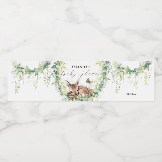 Woodland Dieren Bos groen Baby Jongen Douche Waterfles Etiket (Enkel label)