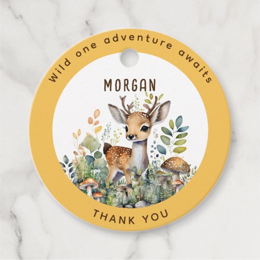 Woodland dieren herten gunsten dank u geschenk dec bedankjes labels (Voorkant)