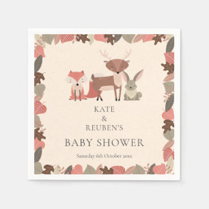 Woodland Dieren Koppels Baby Shower Strooigoed Servet