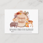 Woodland Dieren Luier Raffle Herfst Baby shower Informatiekaartje (Voorkant)