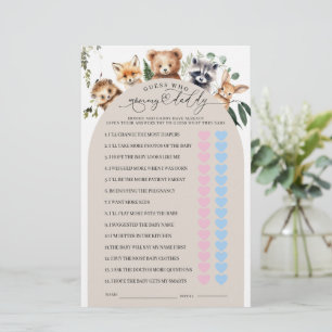 Woodland Dieren Mam of Pap Baby shower Spel