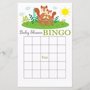 Woodland eekhoorn babyshower bingo