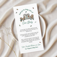 Woodland Eekhoorns Boek Baby shower Dank u